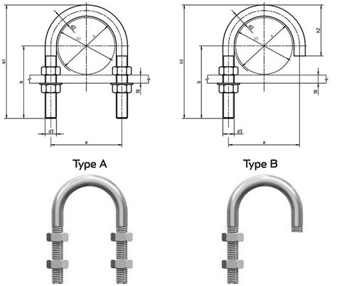 metal u clamp bracket|standard u bolt size chart.